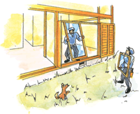 建具を建て込みます